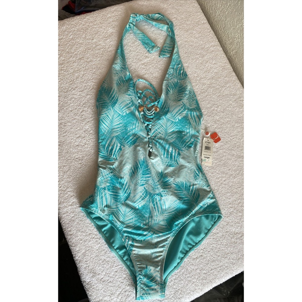 Swim Systems Women's Scandal Deep Plunge One Piece Swimsuit, Size L NWT